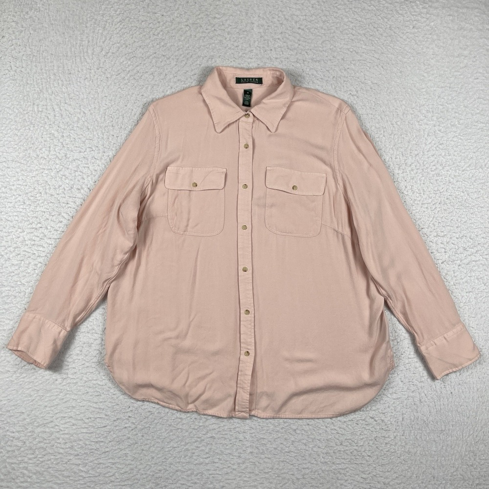Lauren Ralph Lauren Shirt Womens 1X Pink Casual Workwear Office Travel Peppy
